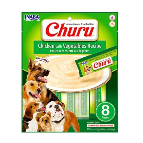 CHURU DOG CHICKEN VEGETABLES 8 TUBES