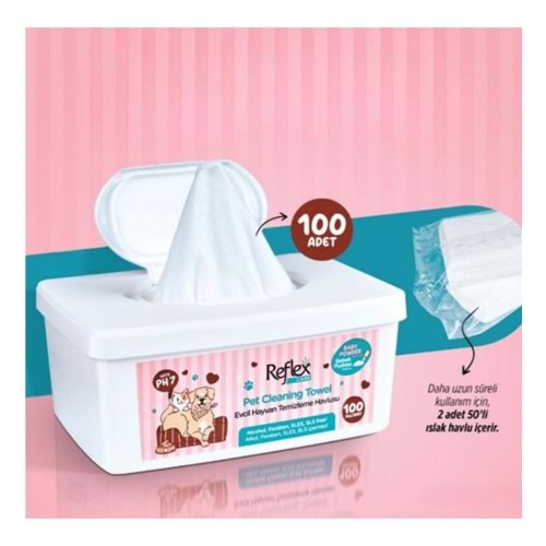 RFC007 REFLEX KEDİ KÖPEK ISLAK MENDİL 100LÜ