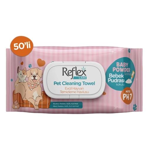 REFLEX KEDİ KÖPEK ISLAK MENDİL BABY 50Lİ