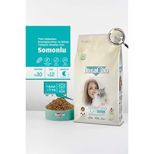 BONACIBO ADULT CAT STERLİSED SALMON 5KG