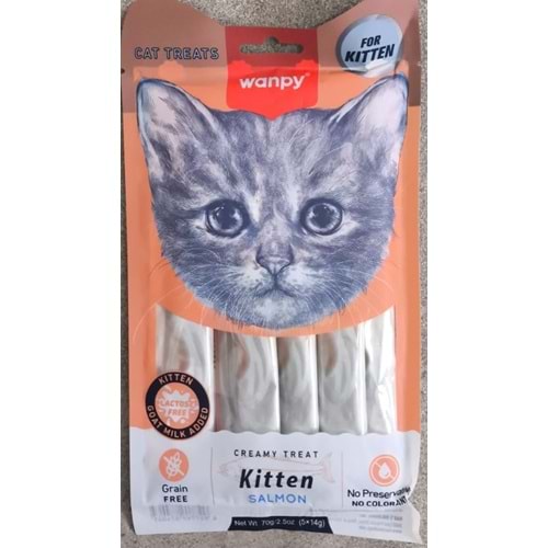 WANPY CREAMY CAT TREATS FOR KITTEN SALMON 70G