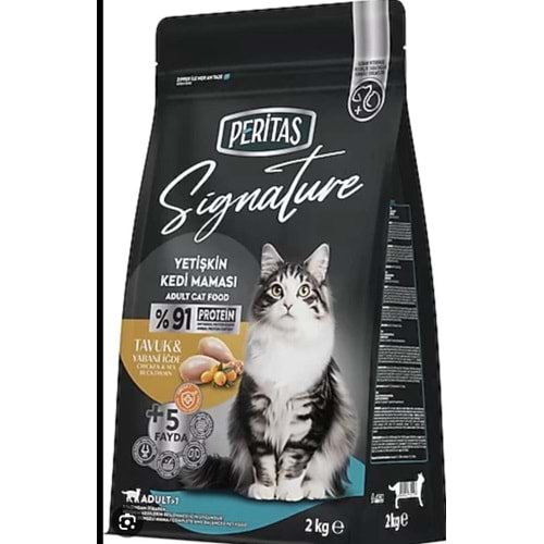 PERİTAS YETİŞKİN KEDİ MAMASI TAVUK&YABANİ İĞDE 2KG
