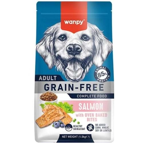 WANPY GRAIN FREE COMPLETE FOOD FOR ADUL DOG SALMON RECIPE 1,5KG