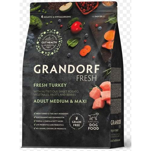 GRANDORF FRESH TURKEY ADULT MEDIUM MAXI 10KG