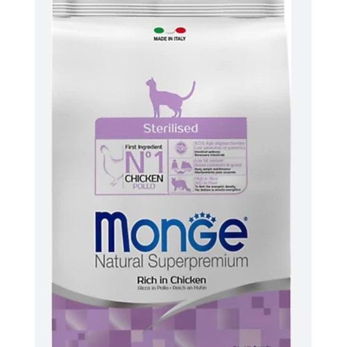 MONGE CAT STERILISED CHICKEN RICE 1,5KG