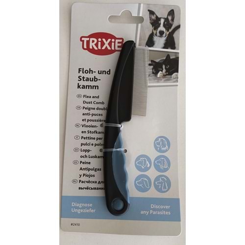 TRIXIE FLEA AND DUST COMB PLASTİC METAL PRONGS 15CM