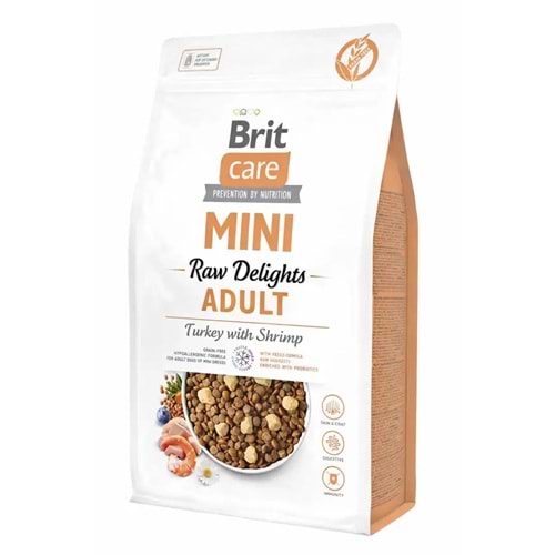 BRIT CARE MİNİ RAW DELİGHTS TURKEY WİTH SHRİMP 2KG