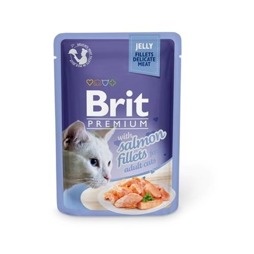 BRIT PREMİUM CAT DELİCATE MEAT FİLLETS İN JELLY SALMON 85G