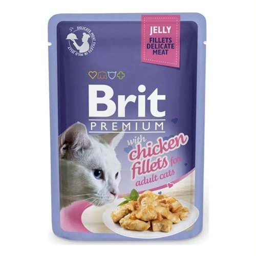 BRIT PREMIUM CAT DELİCATE MEAT FİLLETS İN JELLY CHİCKEN 85G