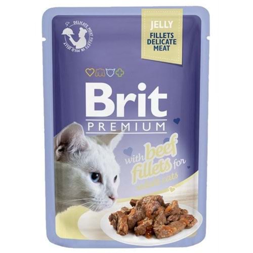 BRIT PERIMIUM CAT DELİCATE MEAT FİLLETS İN JELLY BEEF 85G