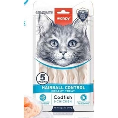 WANPY LİCKABLE CAT TREATS HAIRBALL CONTROL CODFİSH&CHICKEN