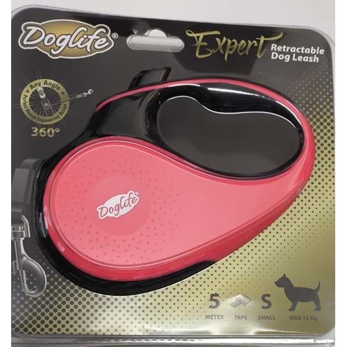DOGLİFE OTOMATİK GEZDİRME PEMBE SİYAH 5M (S)