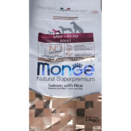 MONGE MINI ADULT SALMON RICE 2.5KG