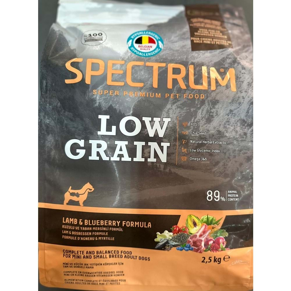 SPECTRUM LOWGRAIN M&S LAMB ADULT 2.5KG