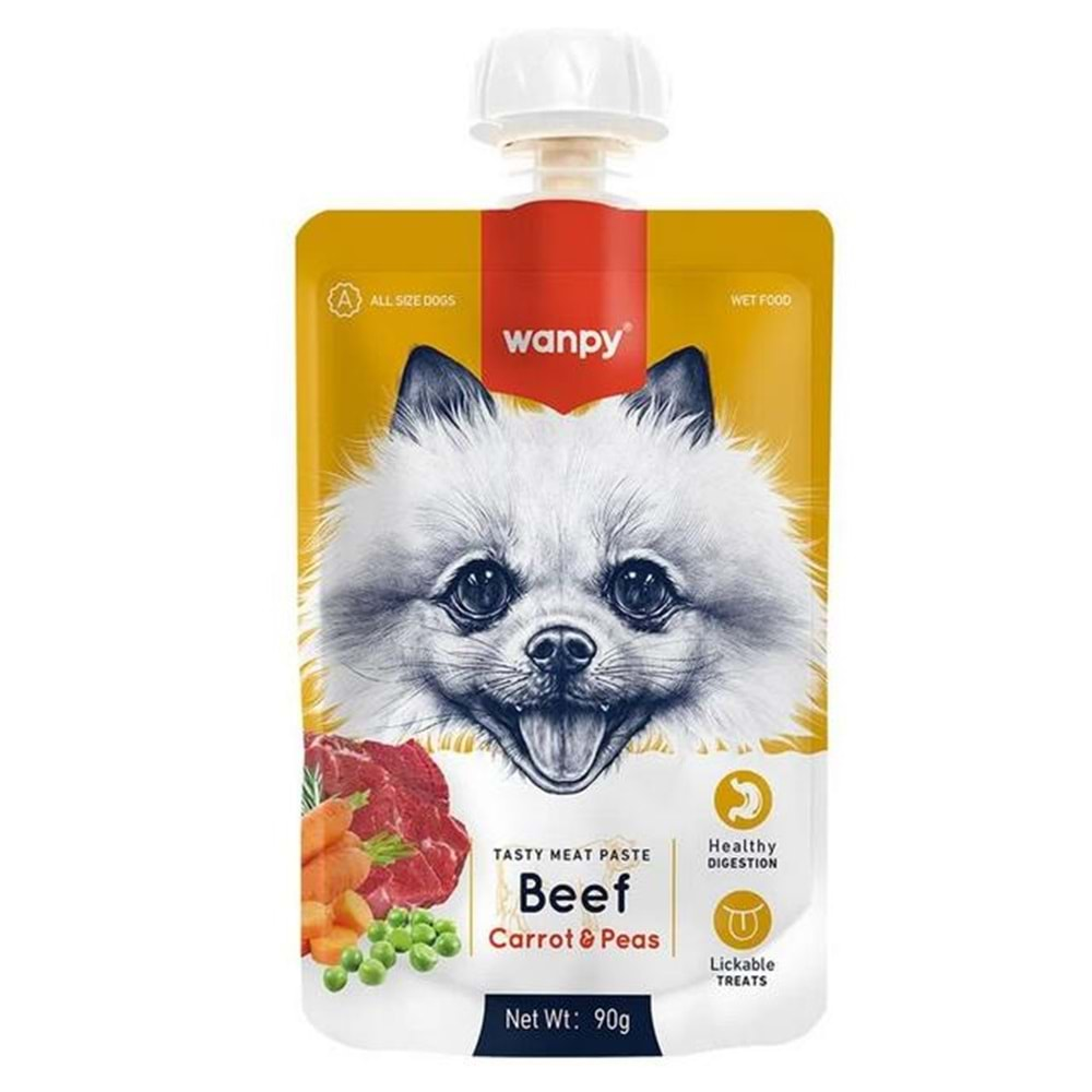 WANPY DOG BEEF WITH CARROT&PEA 90G