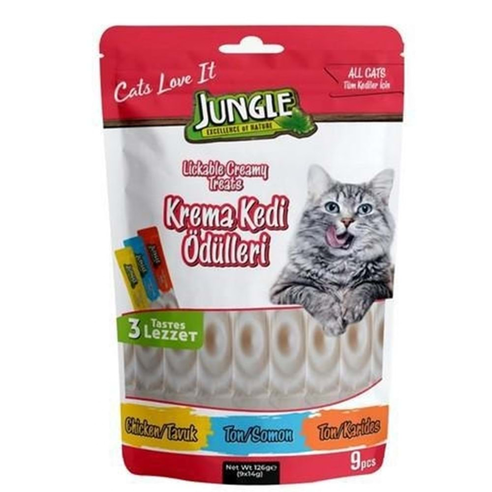 JUNGLE LİCKABLE TREAT FOR CAT CREAM MİX 9-14