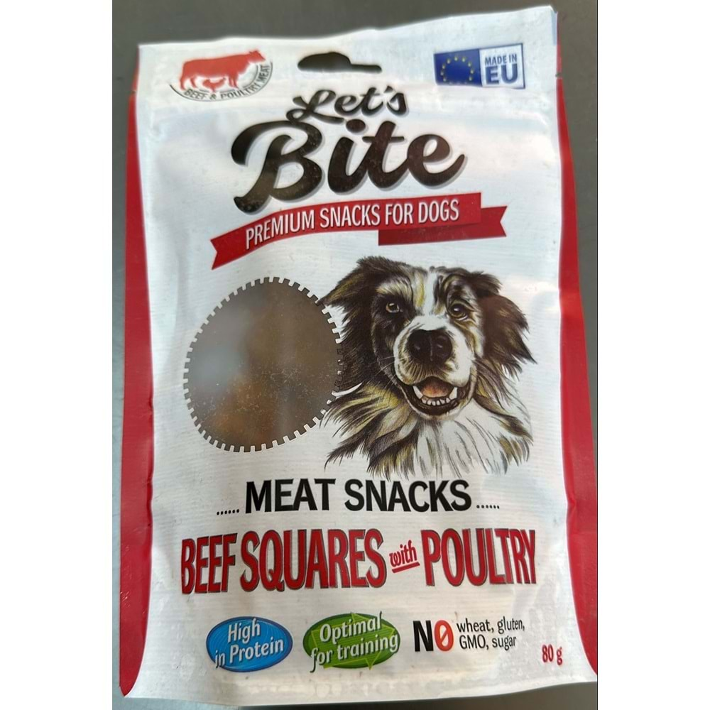 LETS BİTE BEEF SQUARES WİTH POULTRY 80G