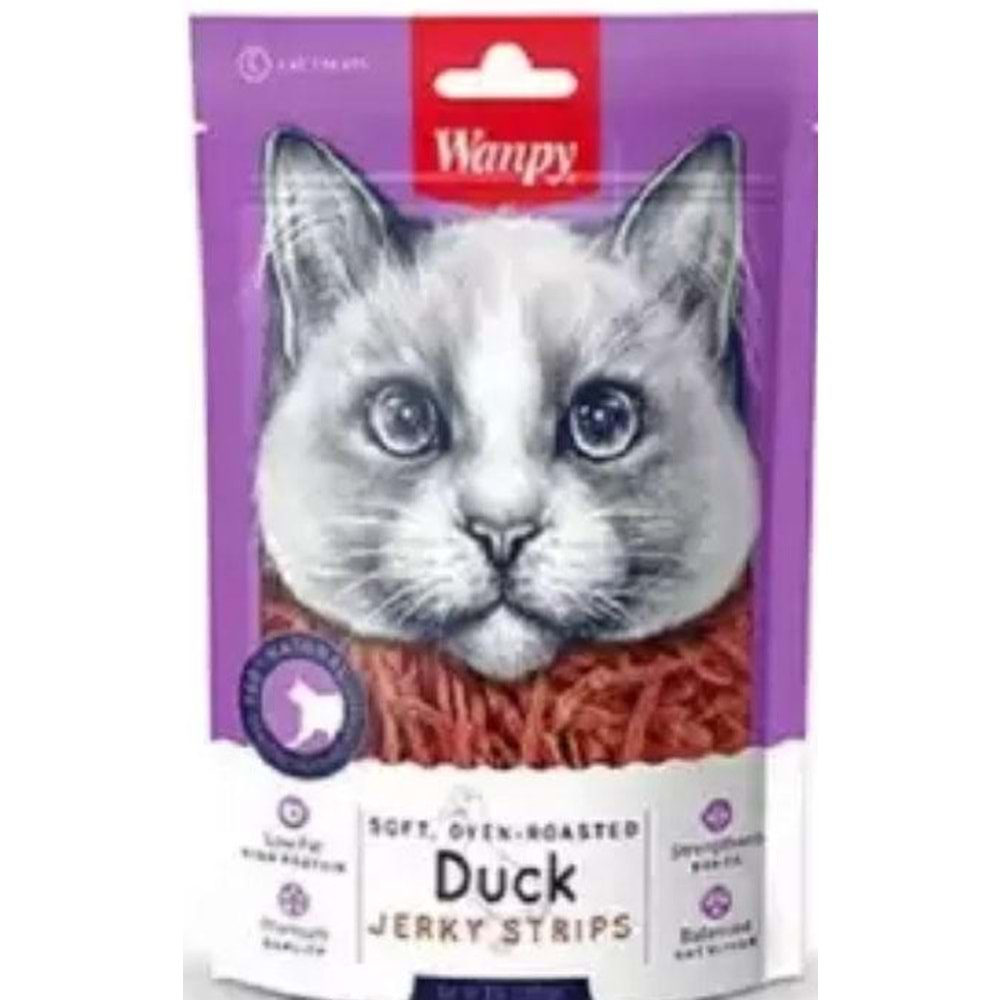 WANPY SOFT DUCK JERKY STRIPS FOR CAT 80G