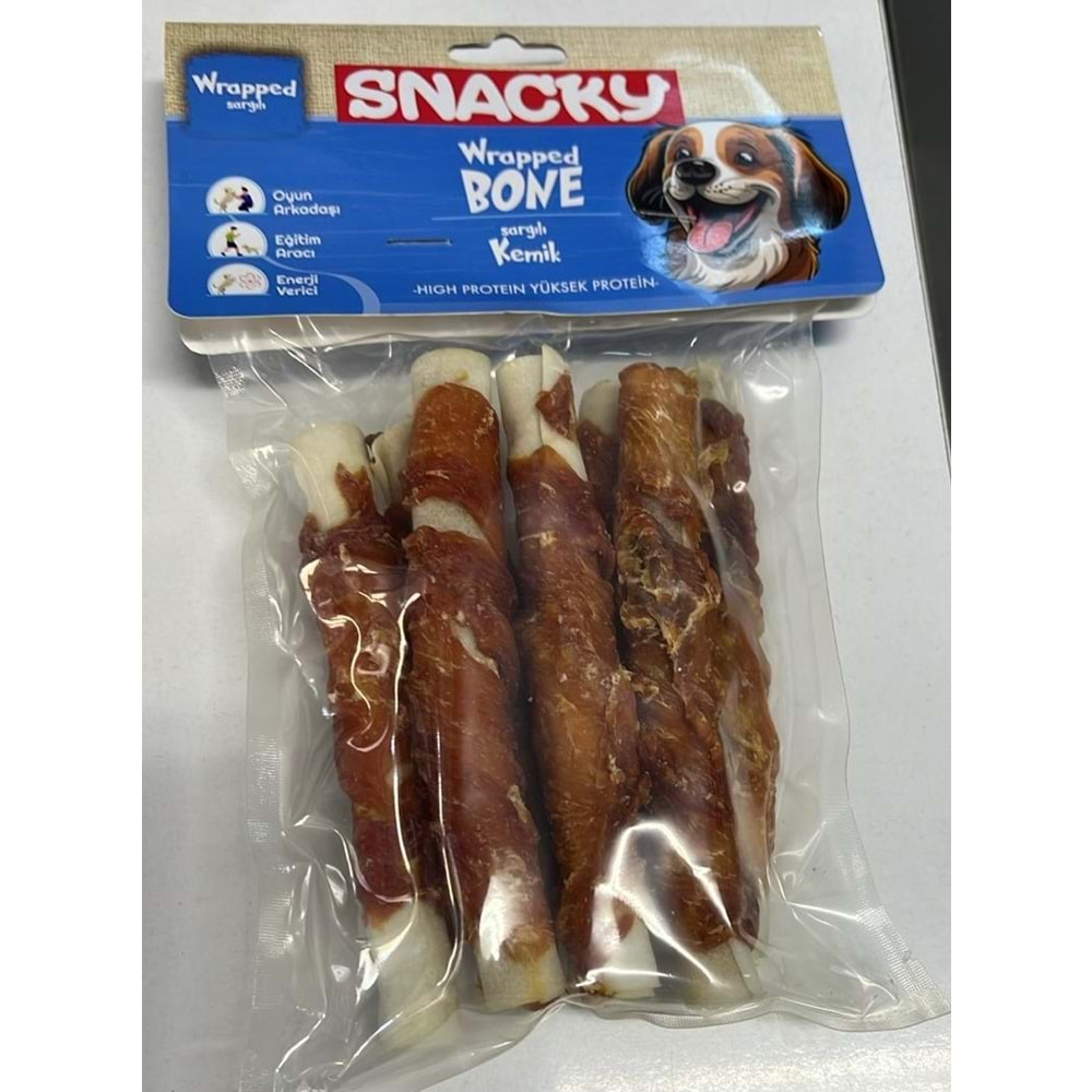 SNACKY CHICKEN RAWHIDE WRAPPED CHICKEN 5-168G