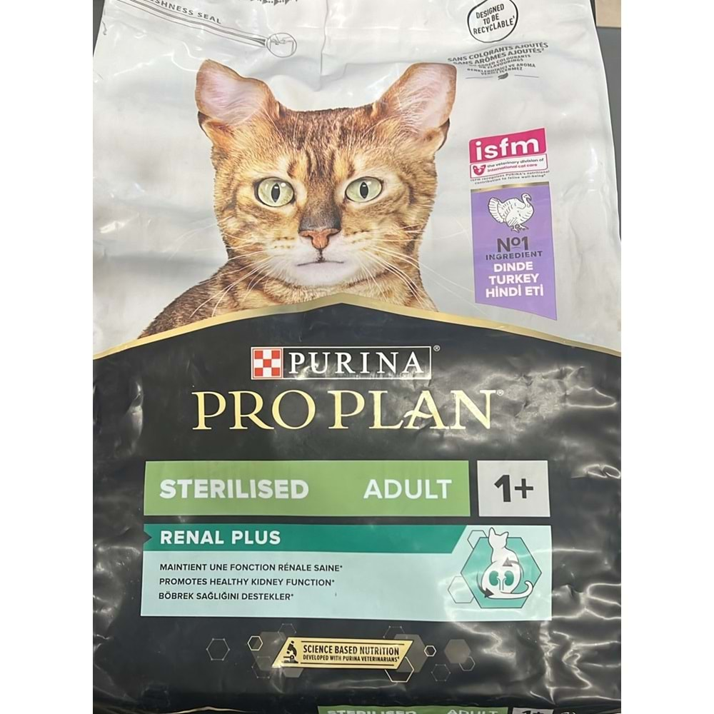 PROPLAN STERLISED RENAL PLUS CAT TURKEY(HİNDİ) 3KG