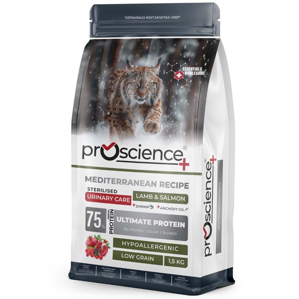 PRO SCIENCE LOW GRAIN STERLISED CAT LAMB&SALMON 1.5KG