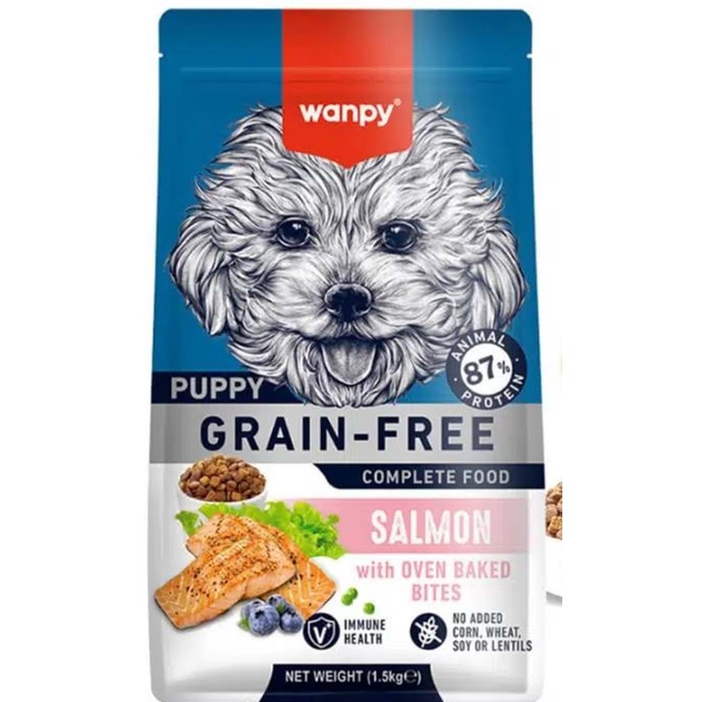 WANPY GRAIN FREE COMPLETE FOOD FORPUPPY SALMON RECIPE 1,5KG