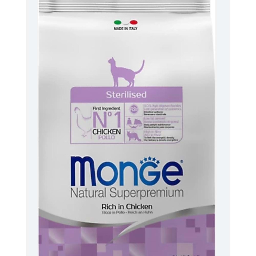 MONGE CAT STERILISED CHICKEN RICE 1,5KG