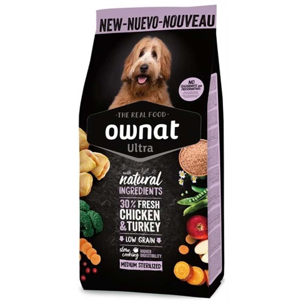 OWNAT ULTRA MEDIUM STERLISED DOG 12KG