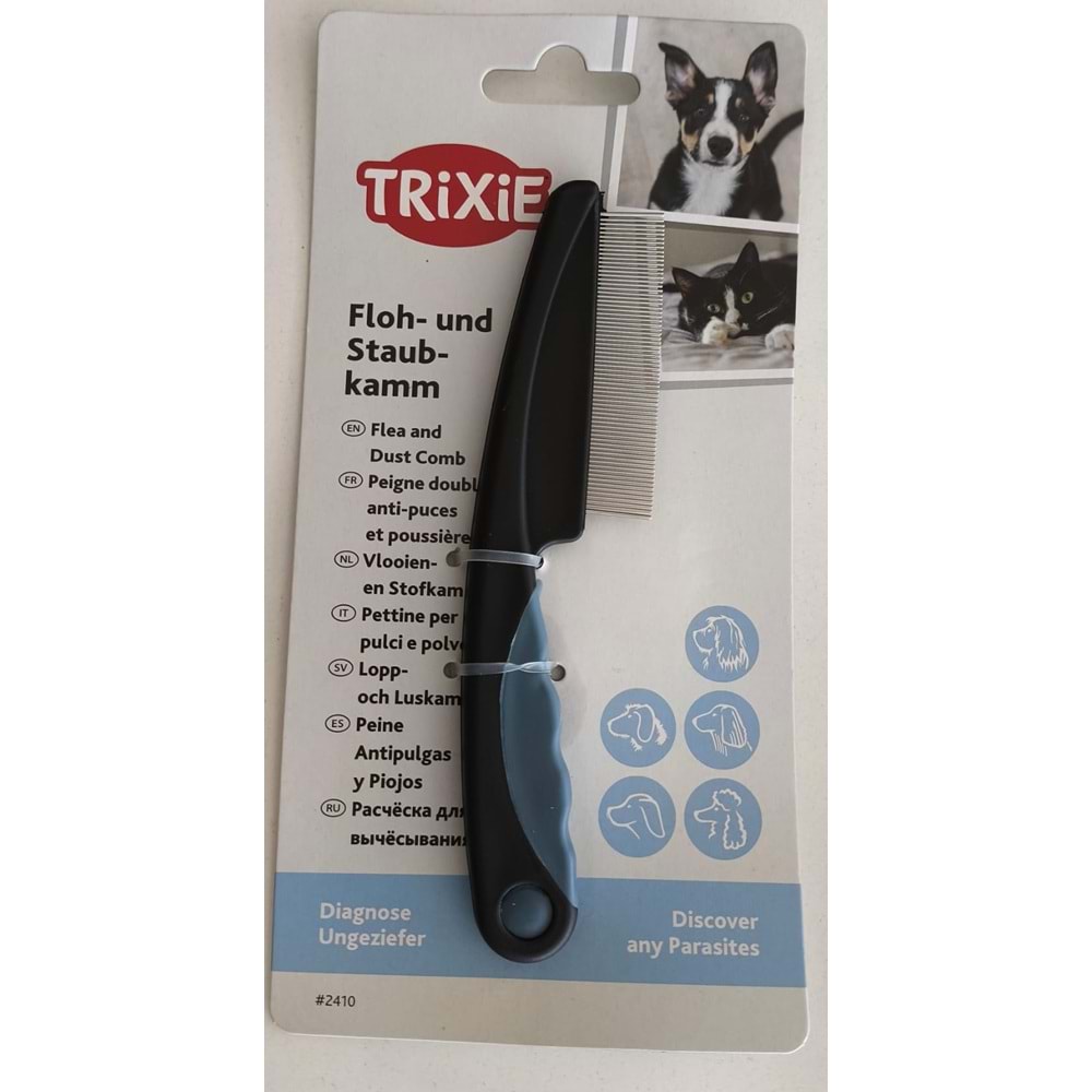 TRIXIE FLEA AND DUST COMB PLASTİC METAL PRONGS 15CM