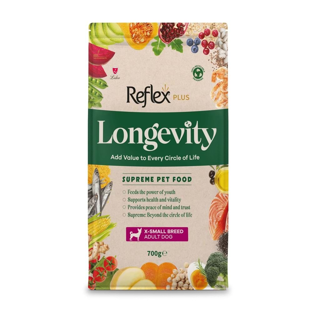 REFLEX PLUS LONGEVITY XS BREED ADULT DOG 700G