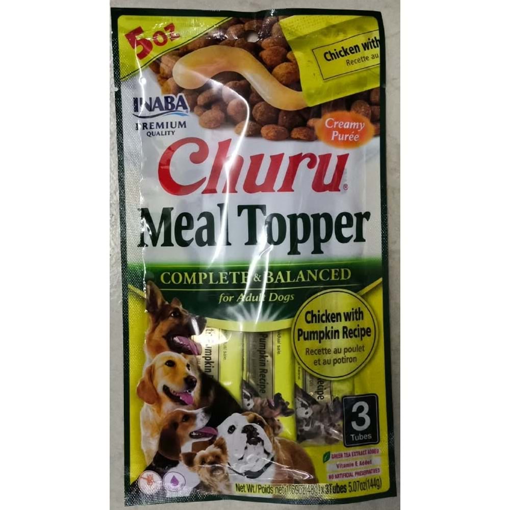 CHURU MEAL TOPPER CHICKEN PUMPKIN 3 TUBE 144G